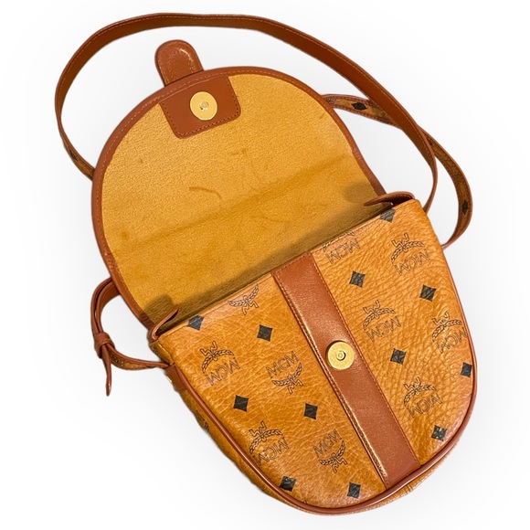 Vintage MCM Cognag Monogram Visetos Crossbody Flap Bag - Picture 4 of 14